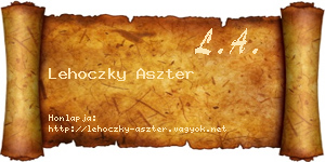 Lehoczky Aszter névjegykártya